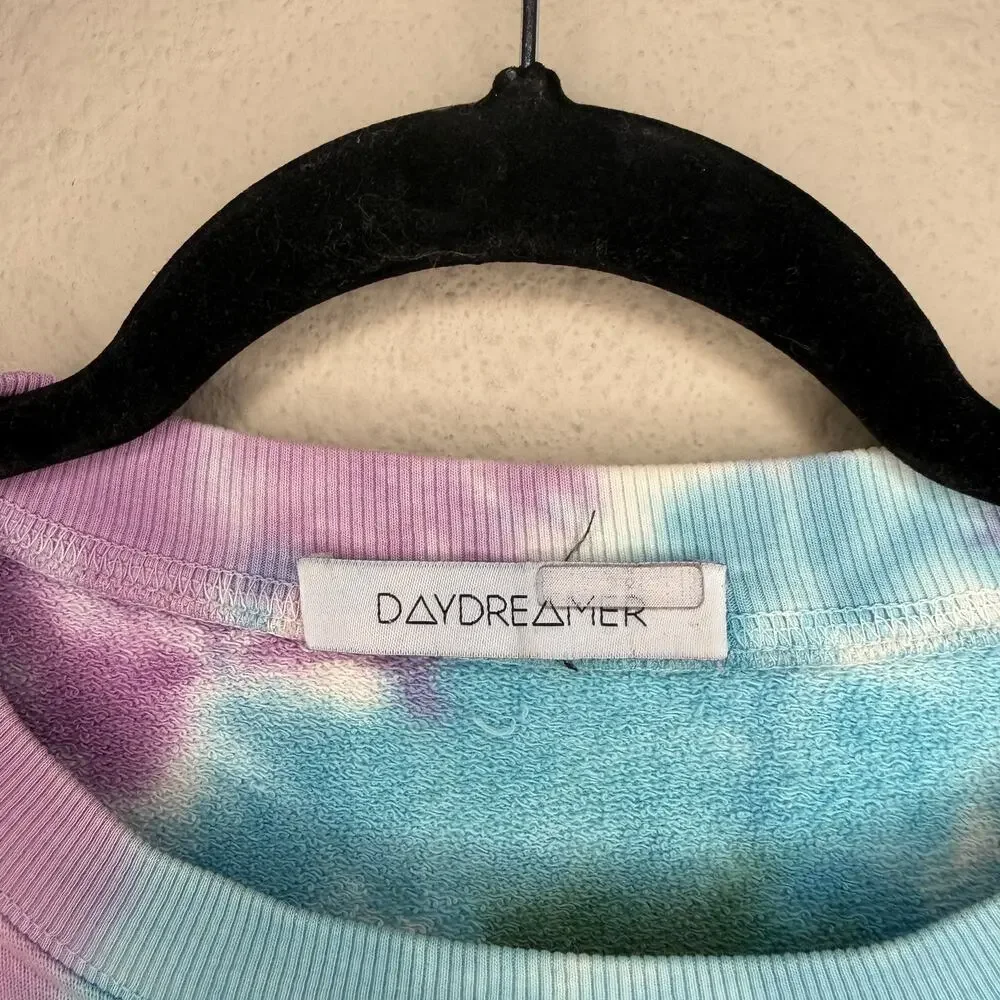 Daydreamer Rainbow Tie Dye Cropped Sweatshirt Size M - Picture 4 of 5